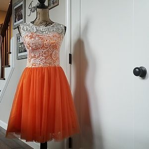 Lacy Orange Prom or Halloween Costume